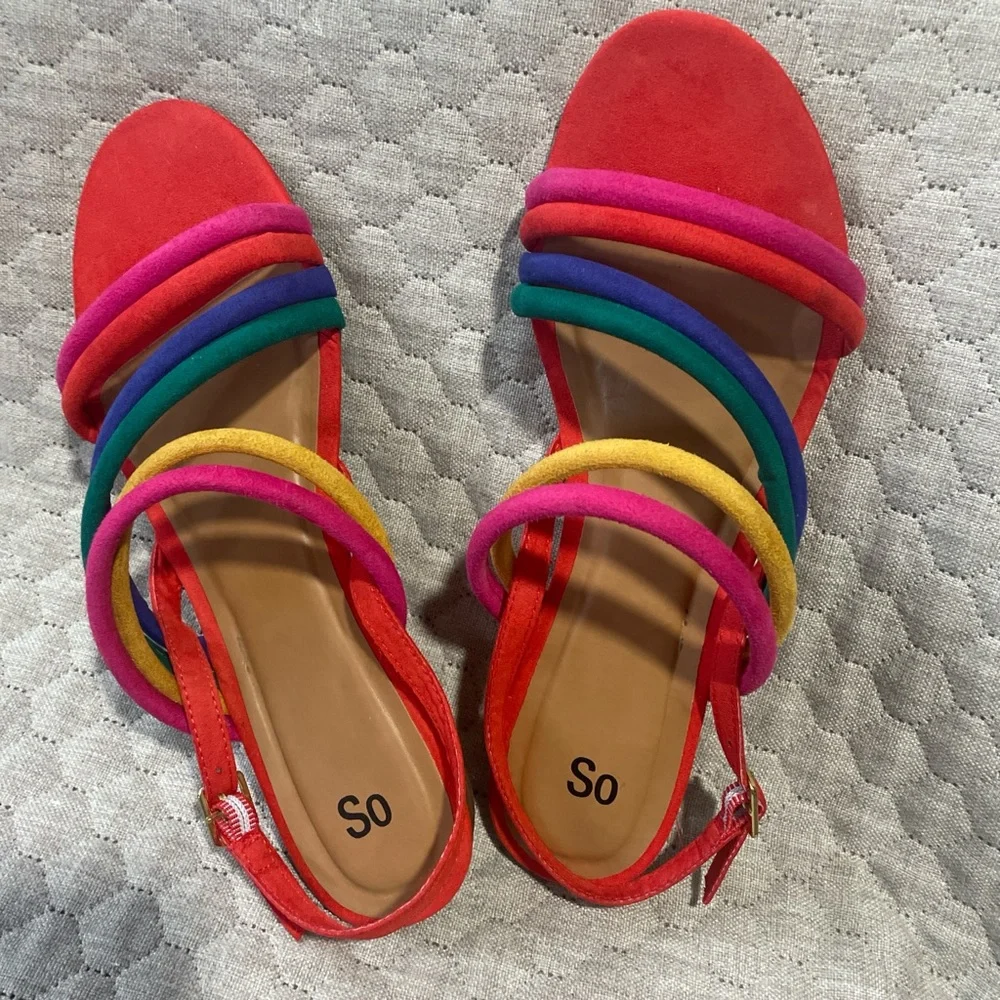 SO Multicolor Strappy Sandals